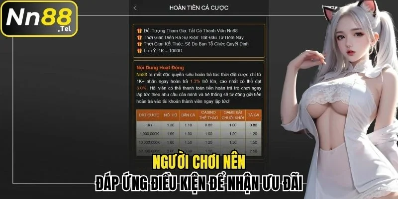 Khuyến Mãi NN88 Cực Hấp Dẫn Mà Bạn Không Thể Bỏ Qua 2 Đáp ứng điều kiện để nhận ưu đãi lớn